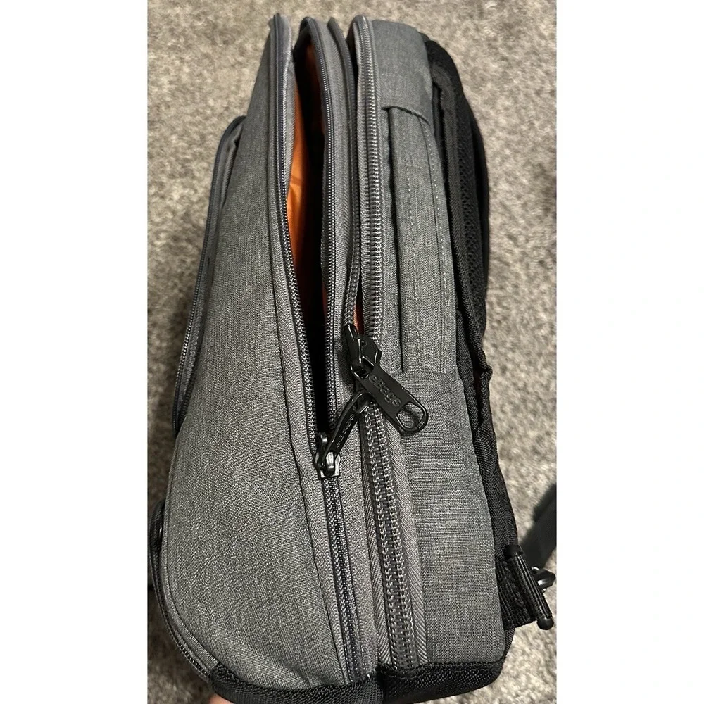 EBags Gray Laptop Backpack Soft Case Travel Business Bag Orange Lining